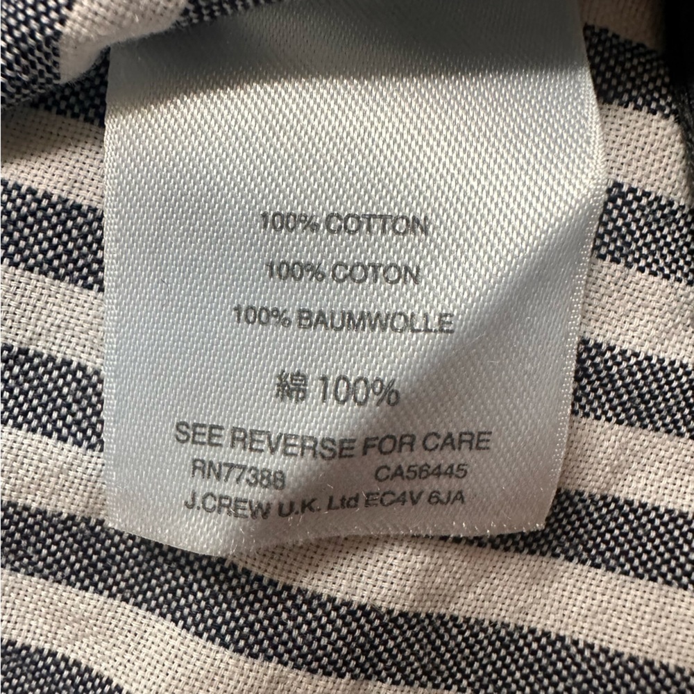 J.Crew Women’s Grey Blue Striped Cotton Button Front Blouse Shirt Small - Picture 6 of 8